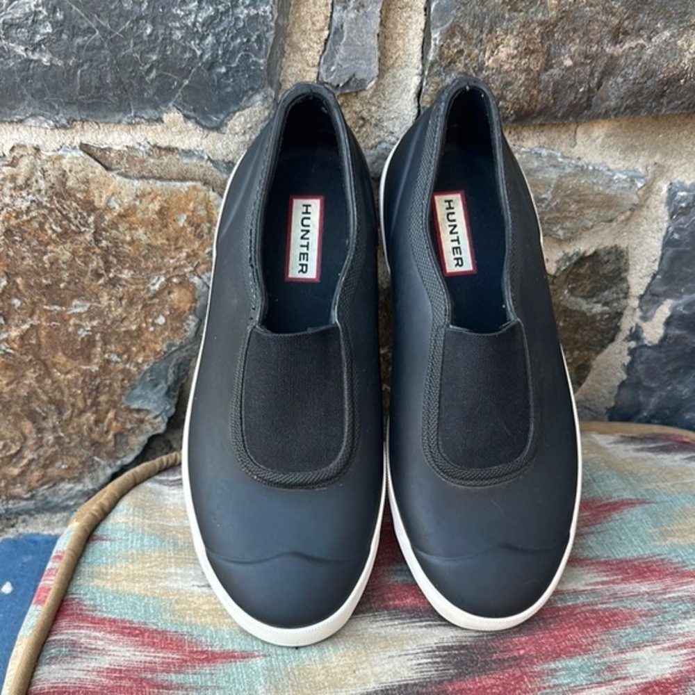 Hunter Women’s Slip-On Rubber Shoes | Black |Size 6 |Waterproof Casual Sneakers